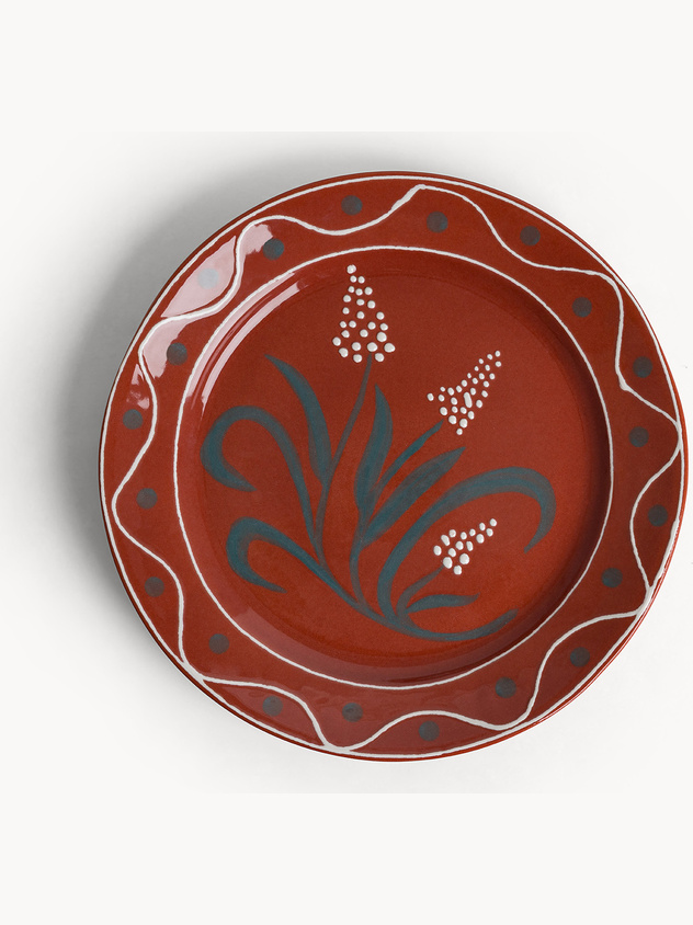 Piatto piano Austin ceramica stoneware dipinta a mano