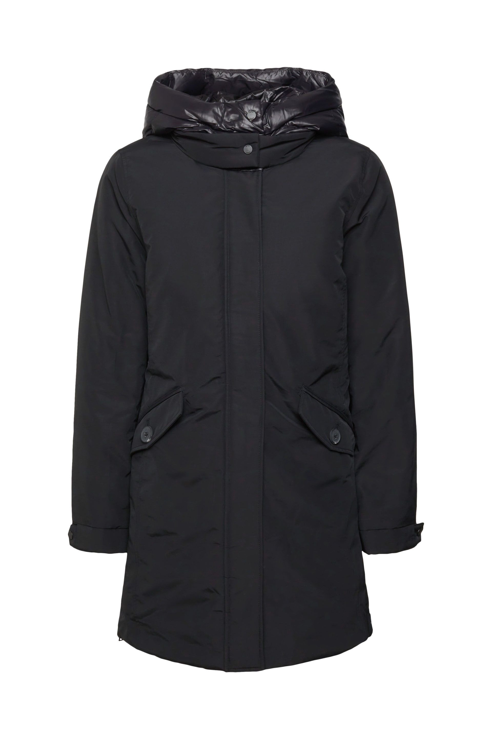 Hooded jacket with padding, Black, large image number 0