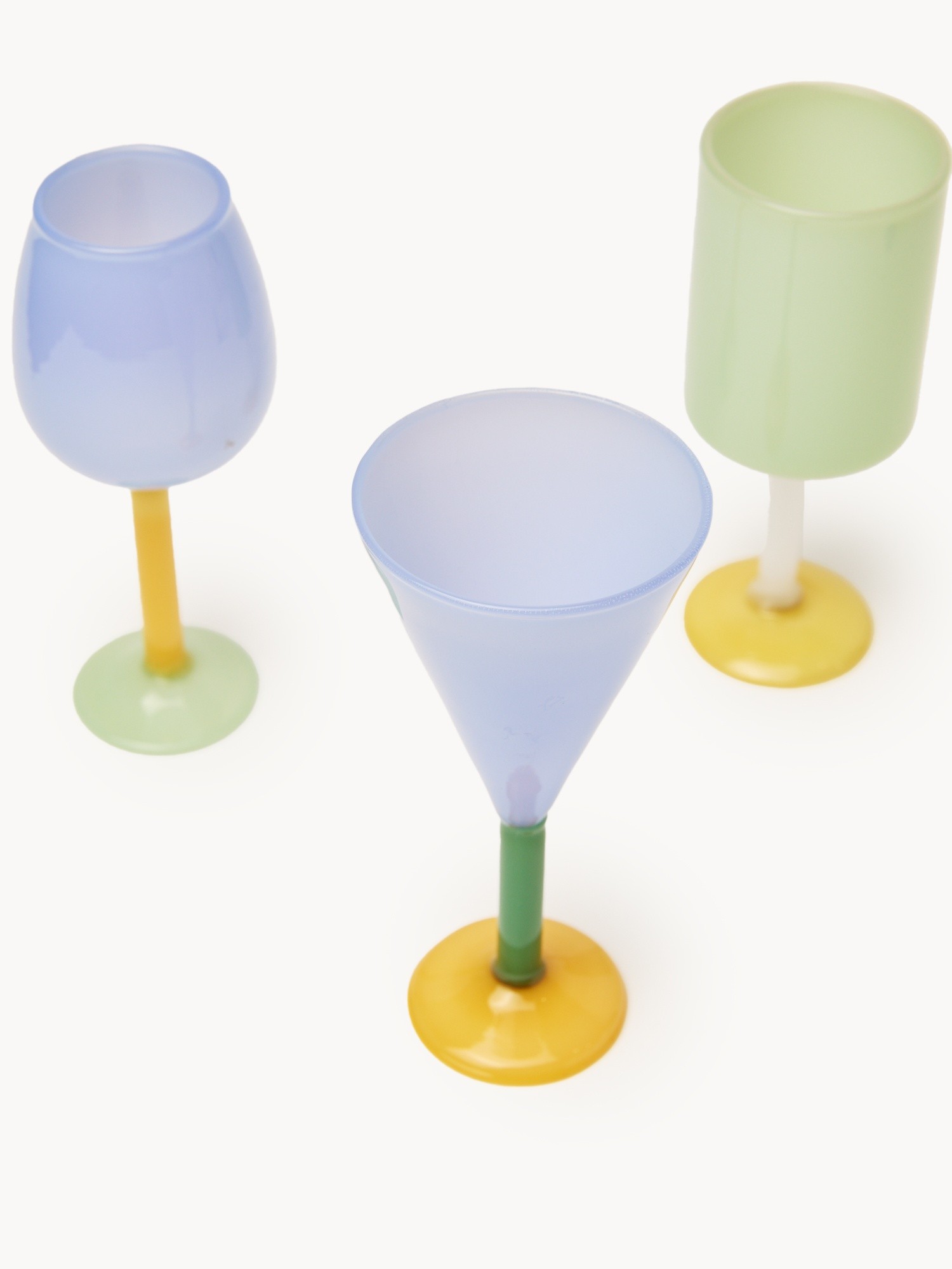 Set of 6 multicolored borosilicate glass goblets, Multicolor, large image number 1