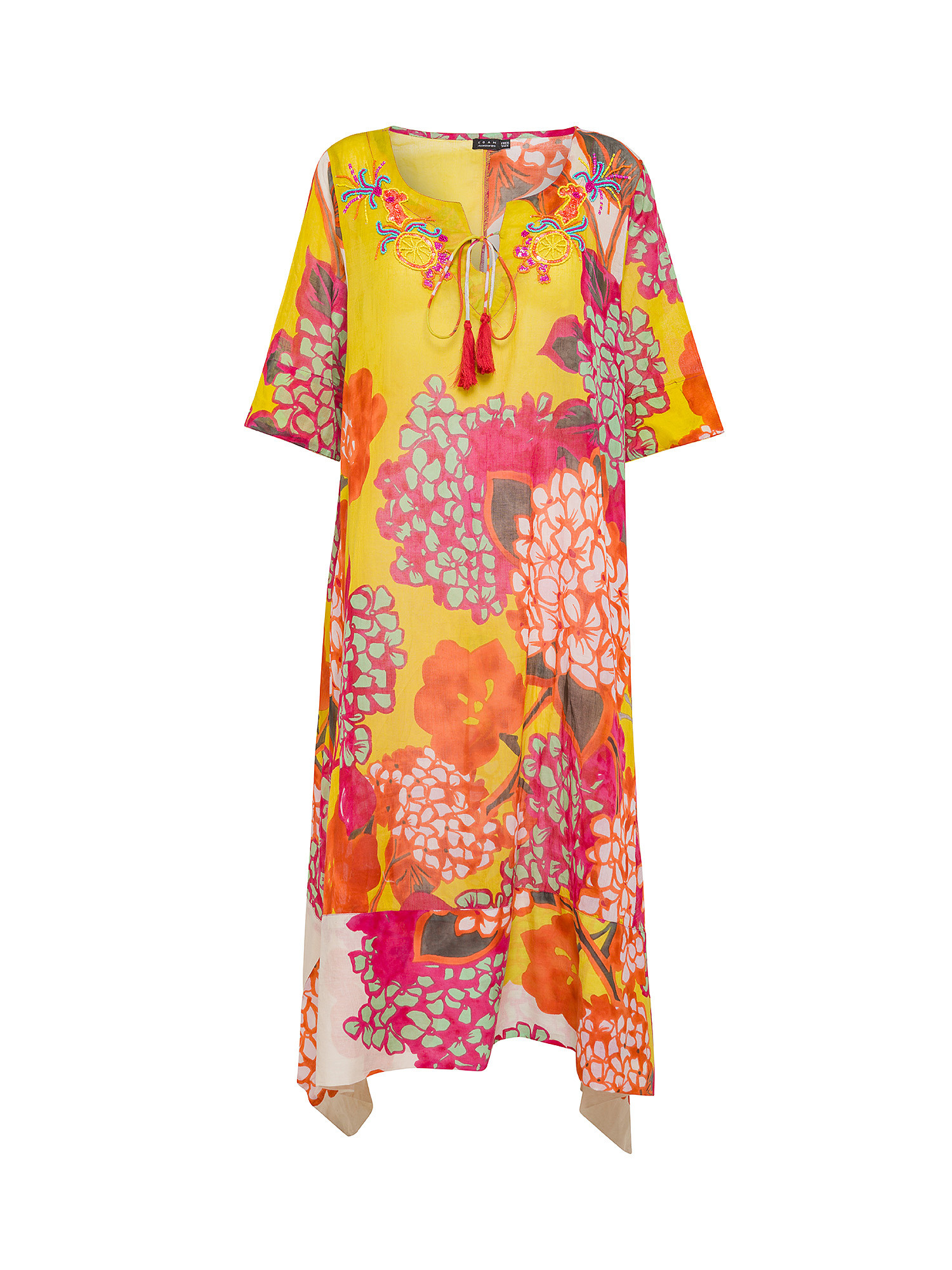 Koan - Patterned cotton tunic, Yellow, large image number 0