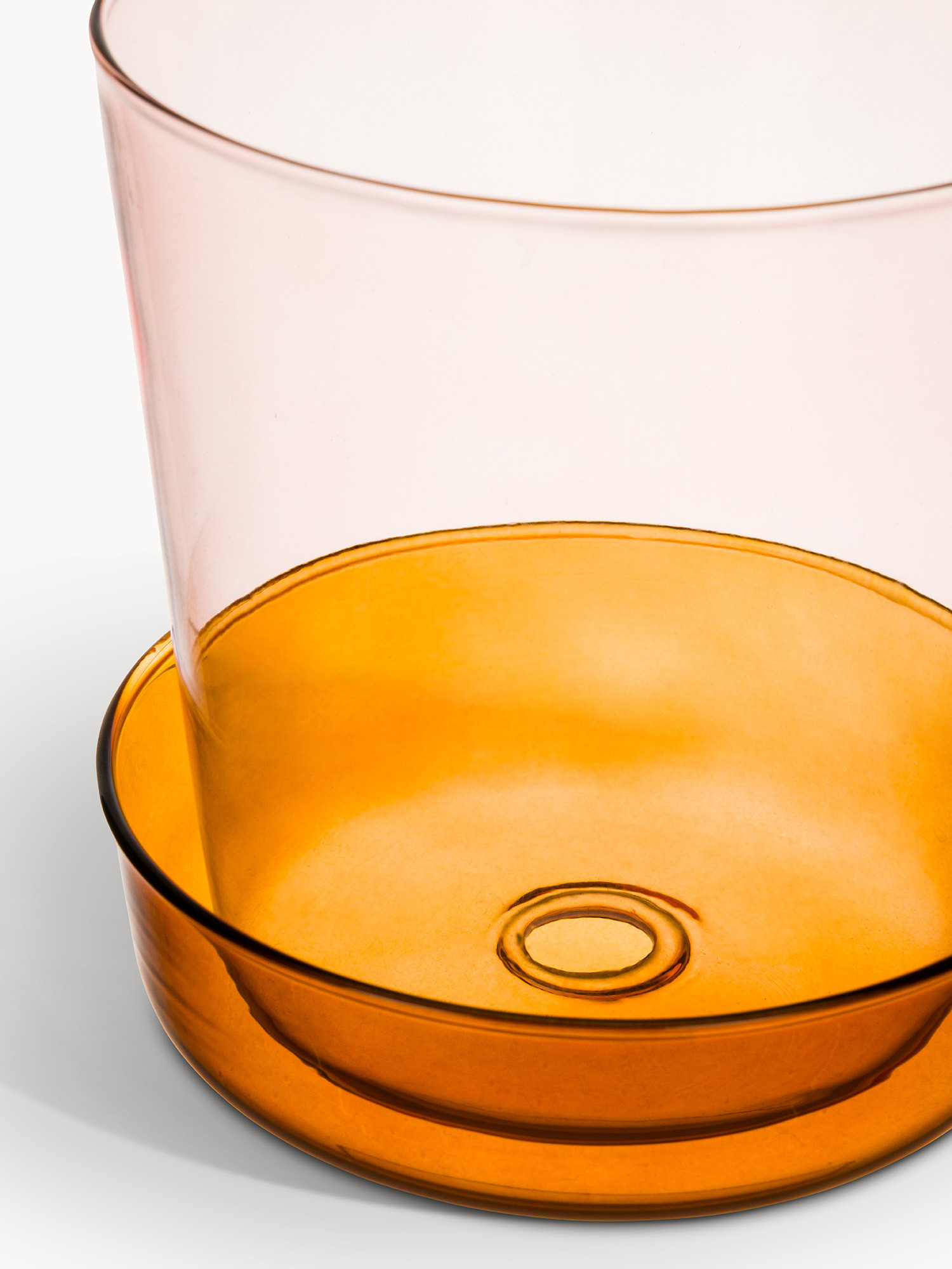 Borosilicate glass vase with saucer, Orange, large image number 1