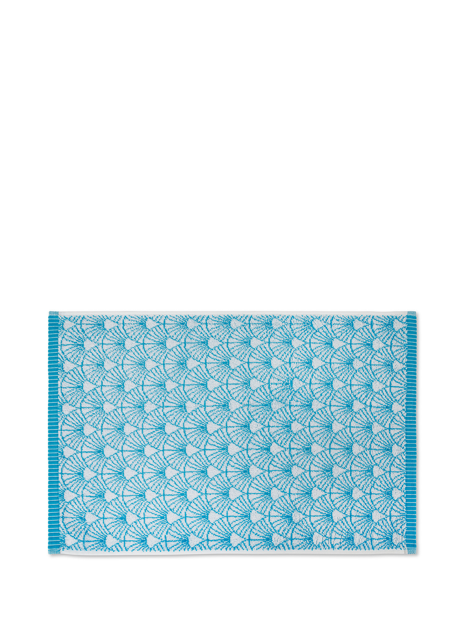 Asciugamano spugna di cotone motivo ventagli, Azzurro, large image number 1