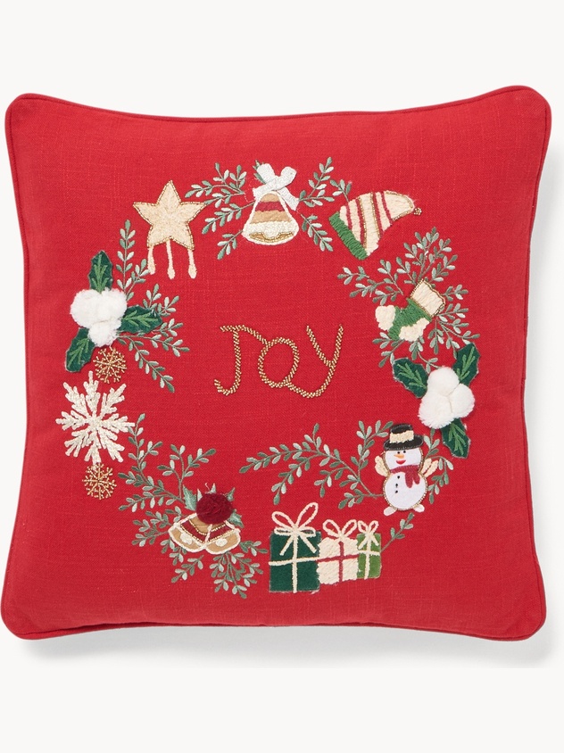 45x45 cm pillow with wreath embroidery