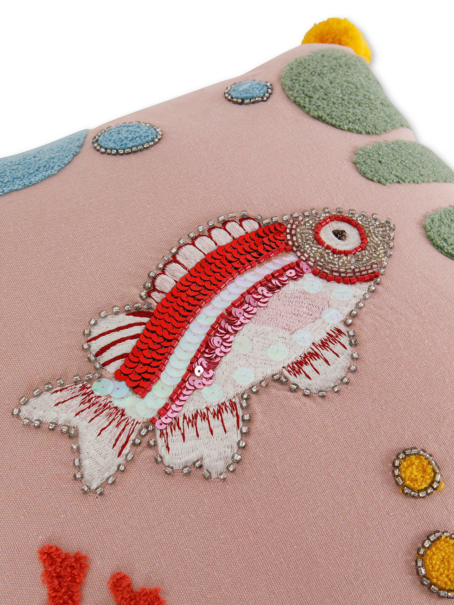 Marine embroidery cushion 45x45cm, Pink, large image number 2