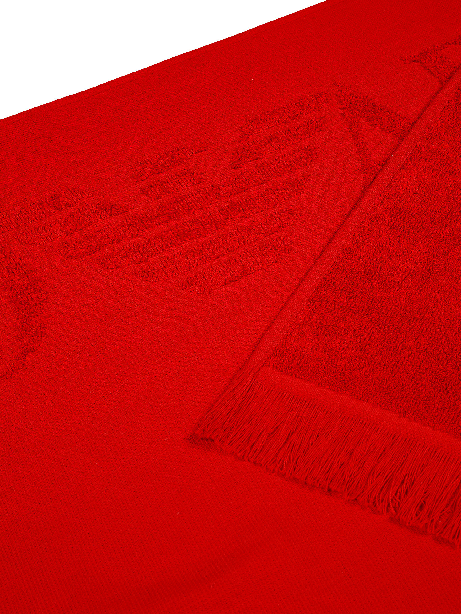 Telo mare a tinta unita con logo, Rosso, large image number 1