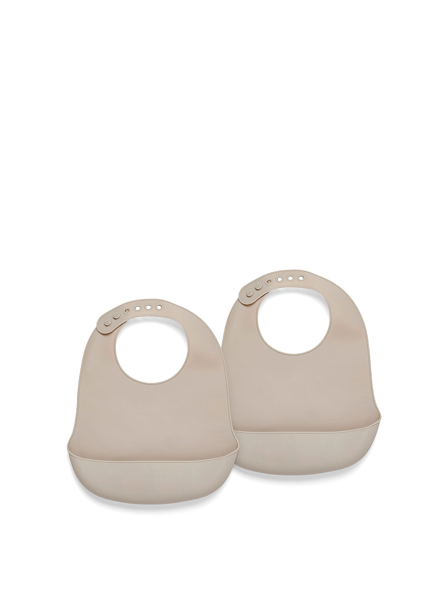 Set of 2 bibs with silicone pocket, Dove Grey, large image number 0