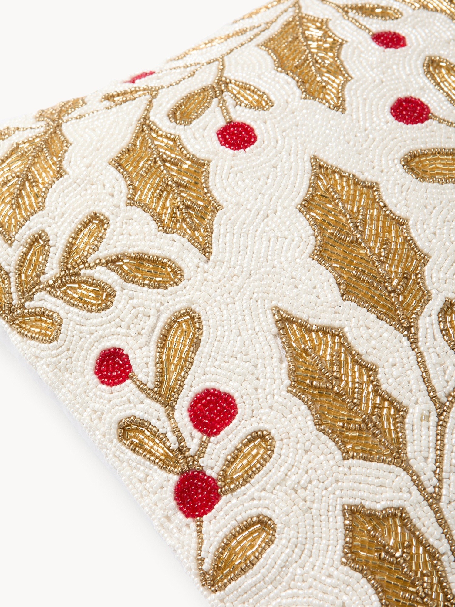 Holly pillow with beads, White, large image number 2