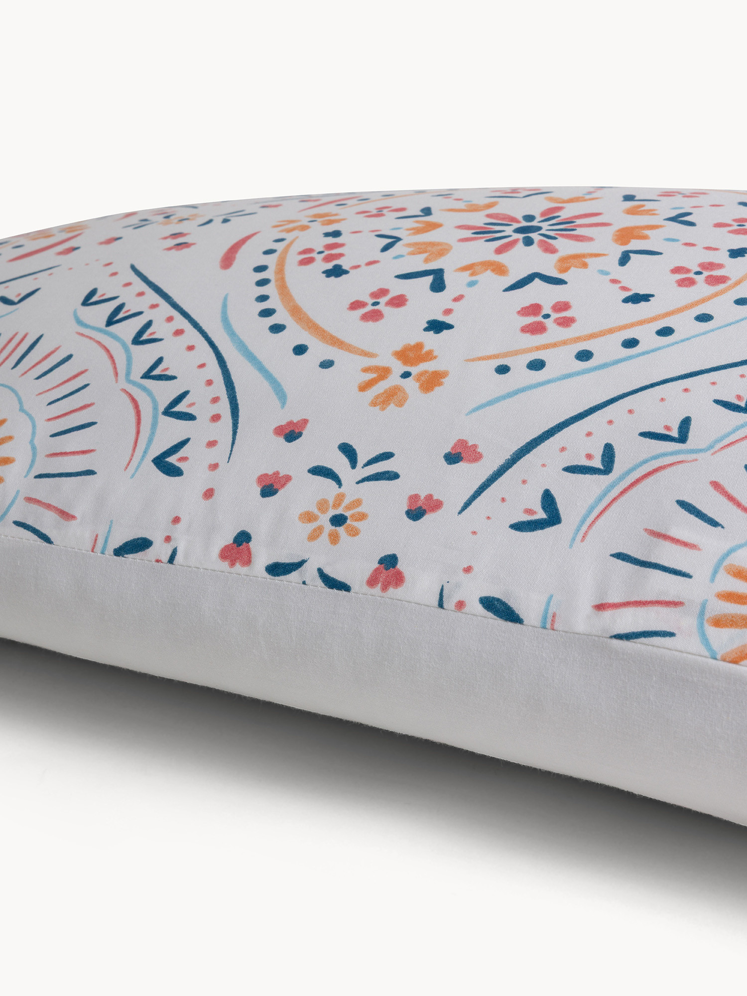 Cotton percale duvet cover set with geometric motif, Multicolor, large image number 2