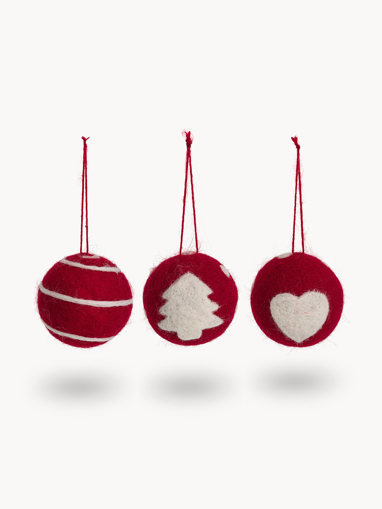 Decorazione per albero in feltro, Rosso, large image number 0