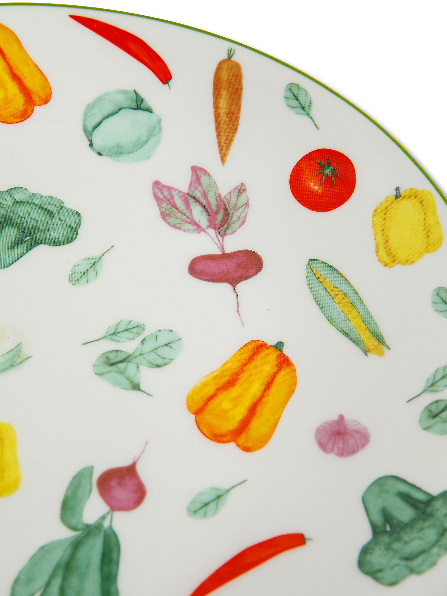 New bone china fruit plate with vegetable motif, White, large image number 1
