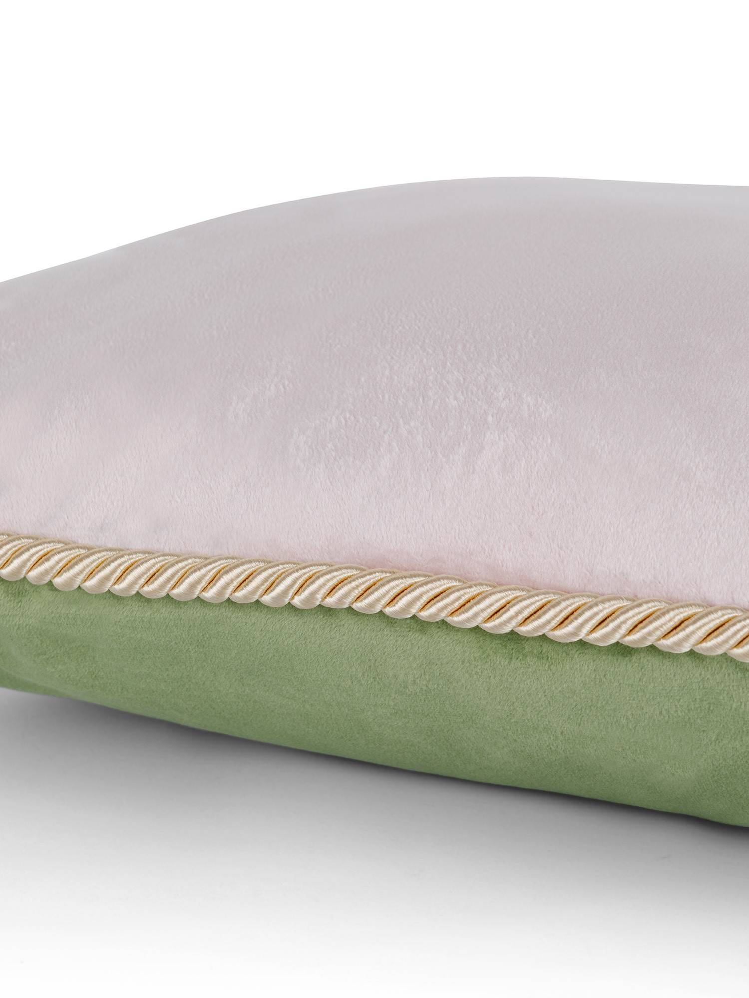 Two-tone velvet cushion 45x45 cm, Green, large image number 2