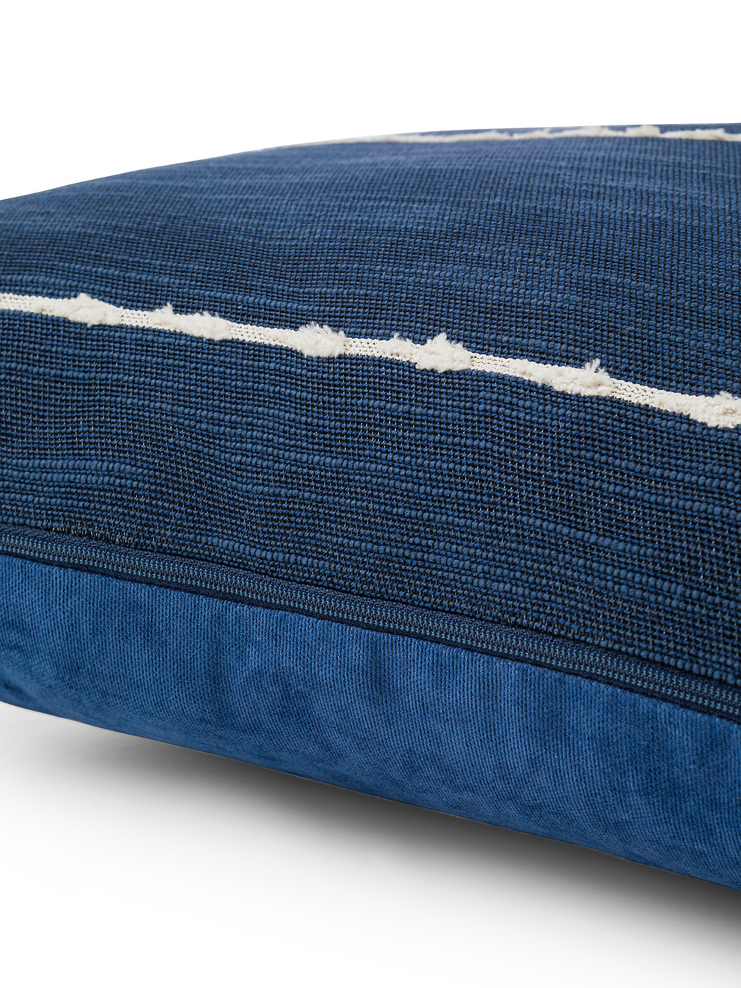 Cuscino tessuto motivo a righe 45x45cm, Blu, large image number 2