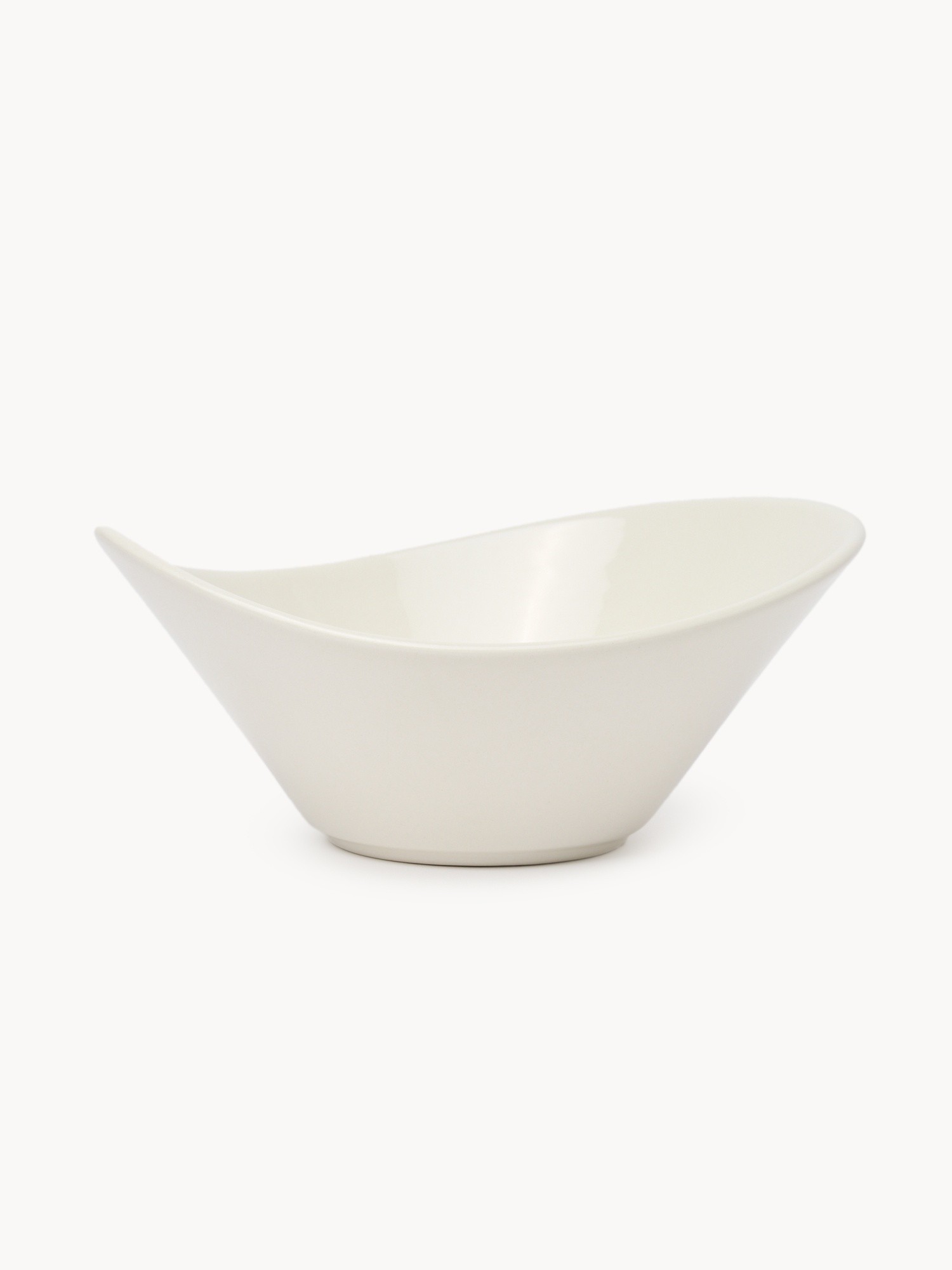 Boat-shaped ceramic bowl, White, large image number 0