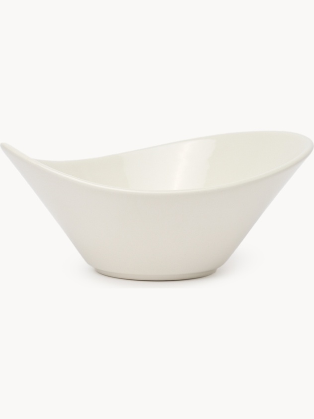 Boat-shaped ceramic bowl