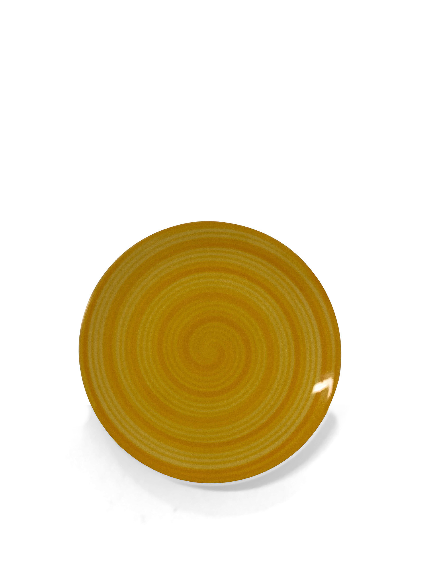 Spiral hand painted ceramic fruit plate, Yellow, large image number 0
