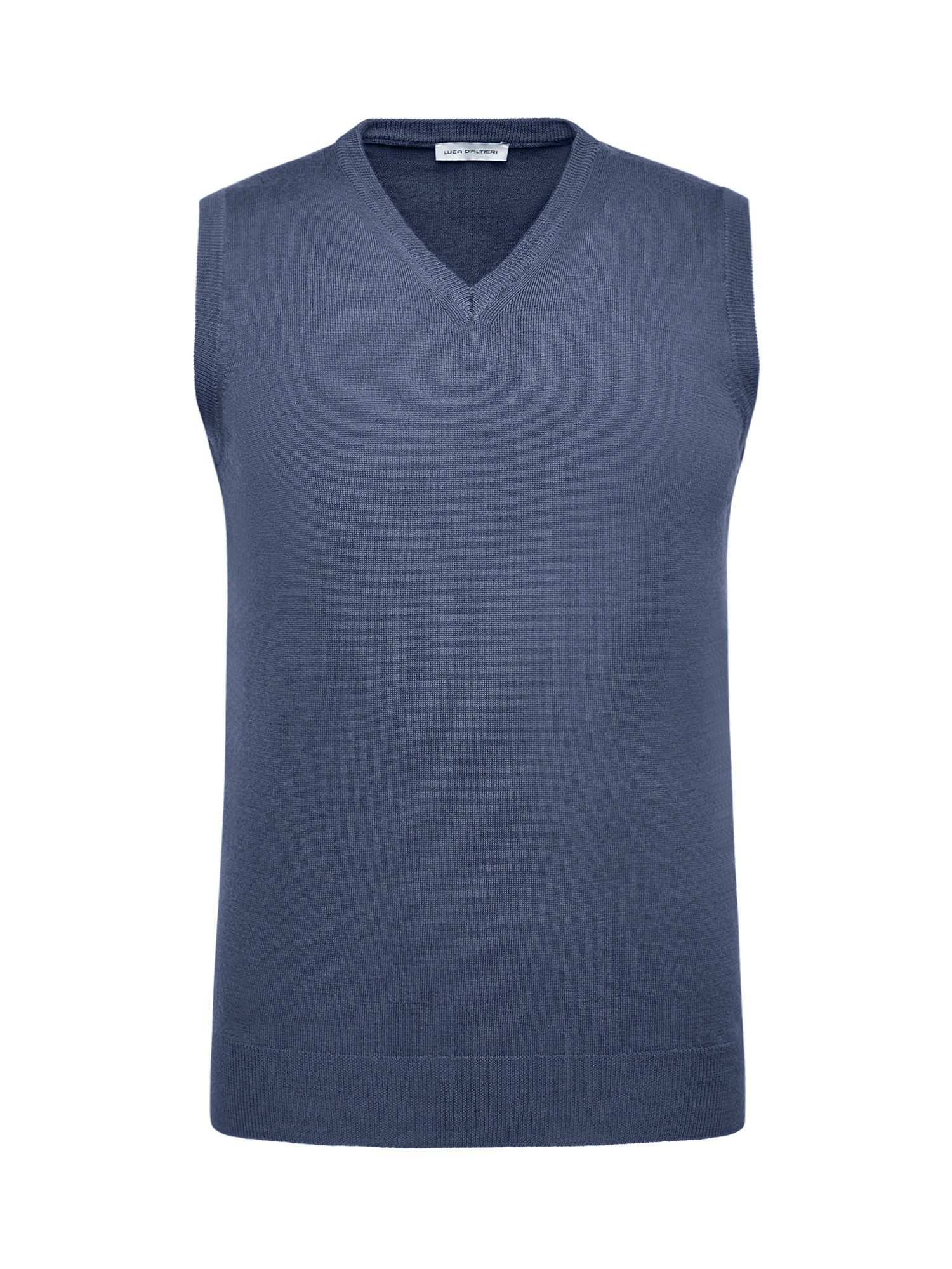 Luca D'Altieri - Merino Blend Vest - Machine Washable, Blue, large image number 0