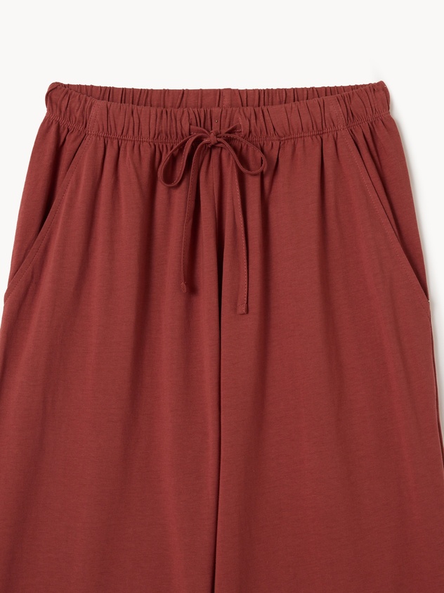 Solid-color pure cotton jersey trousers