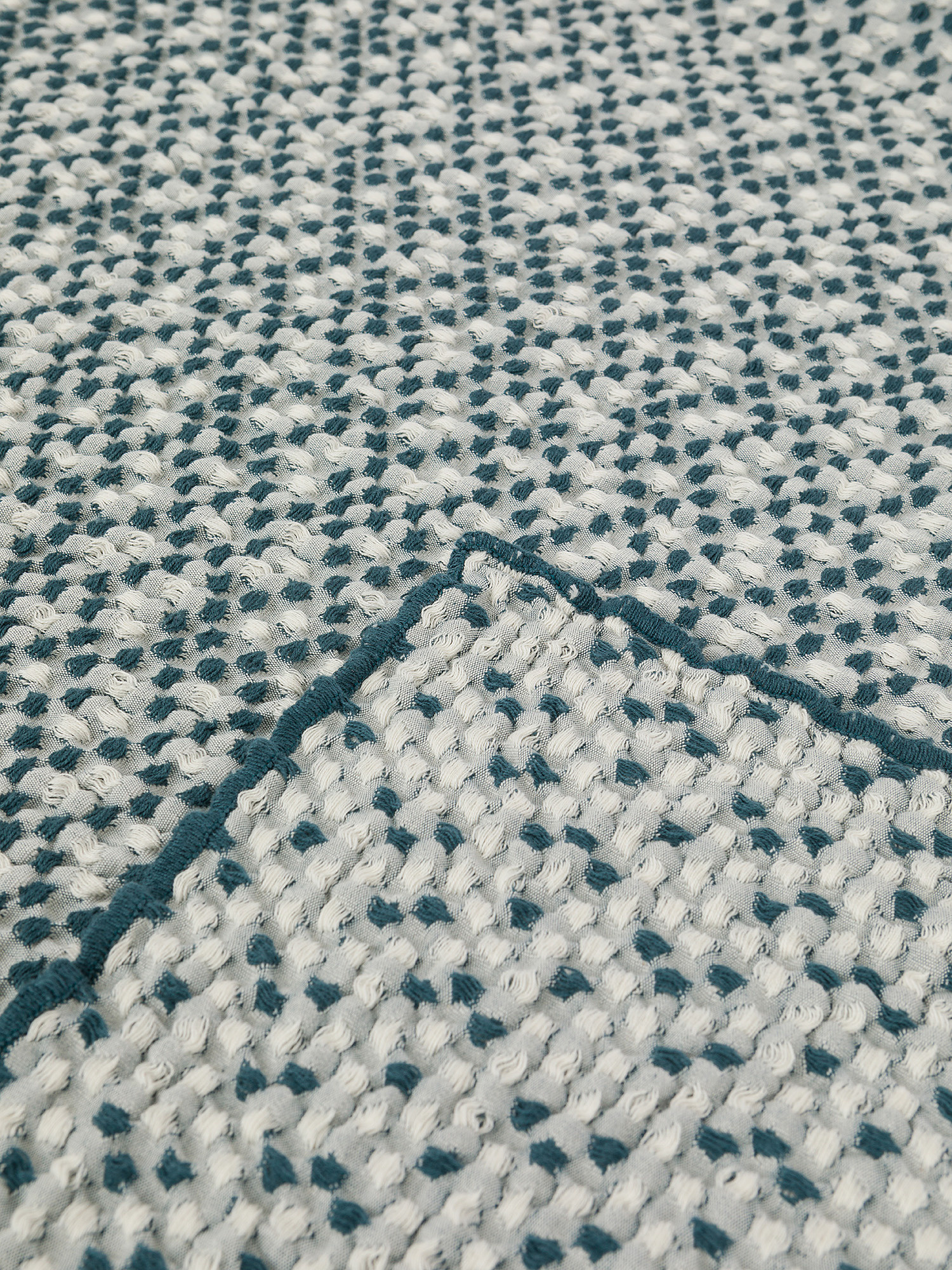 100% stonewashed cotton bedspread, Blue, large image number 1
