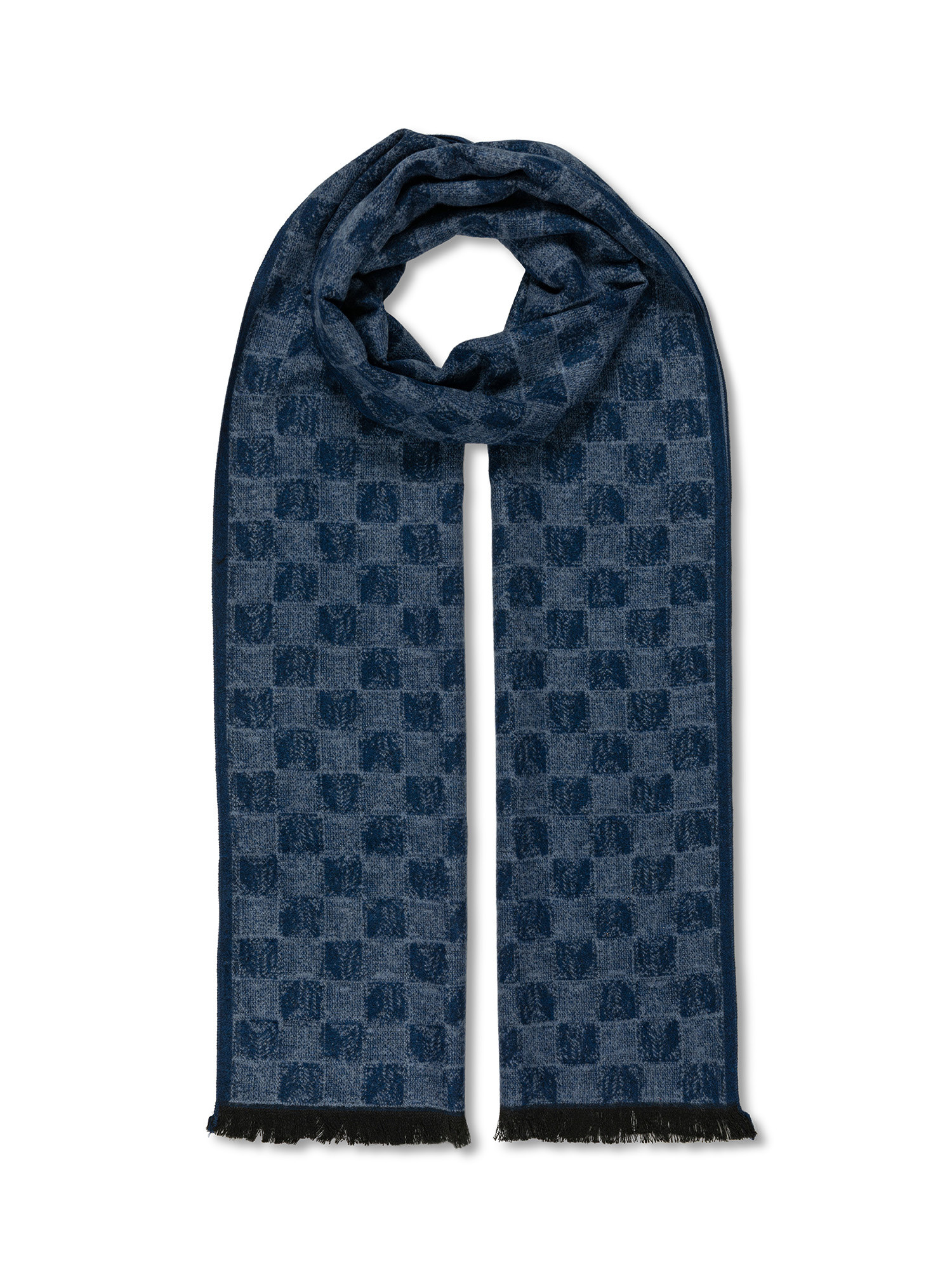 Luca D'Altieri - Checkerboard scarf, Blue, large image number 0