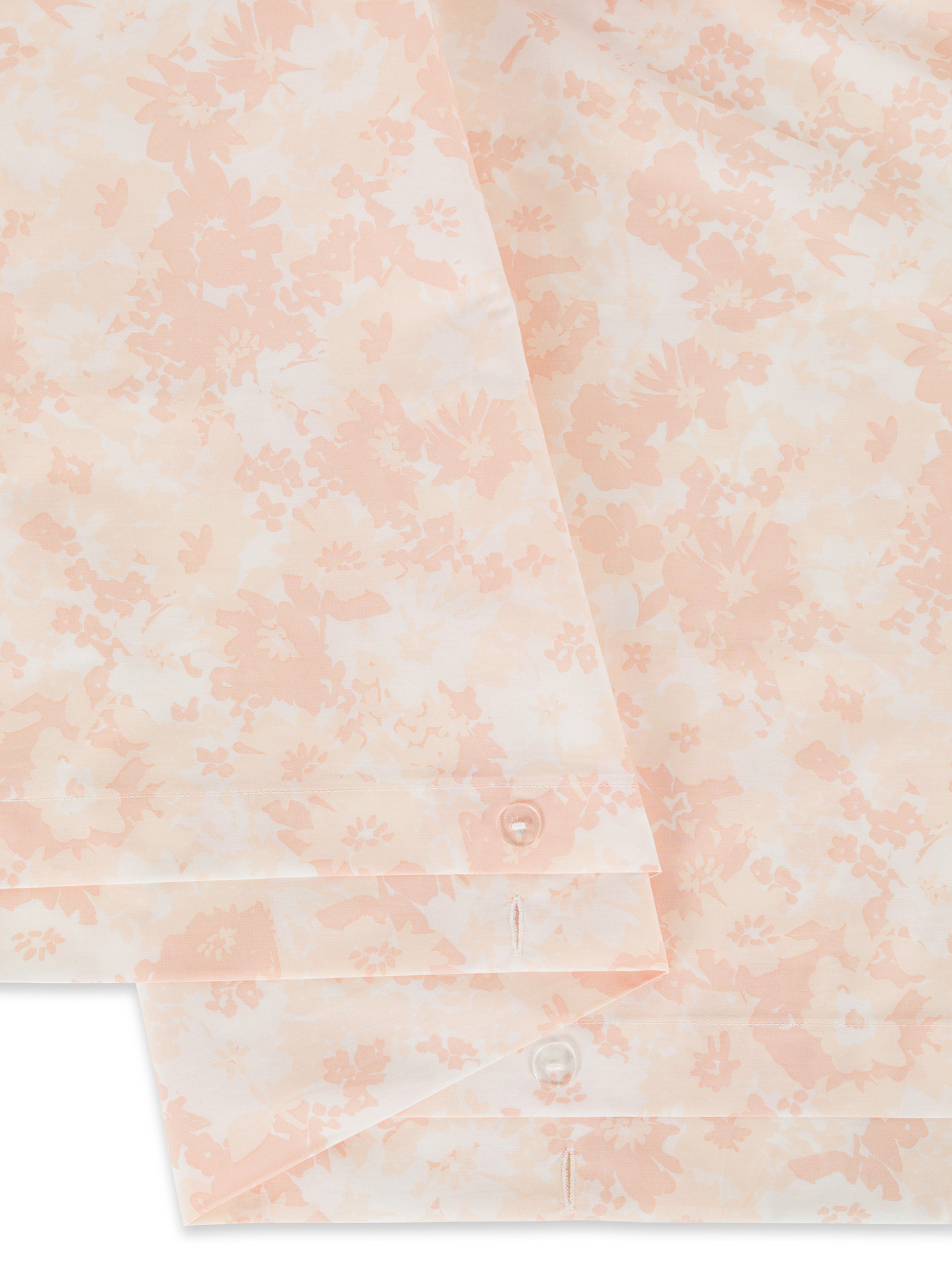Floral patterned cotton percale duvet cover, Pink, large image number 2