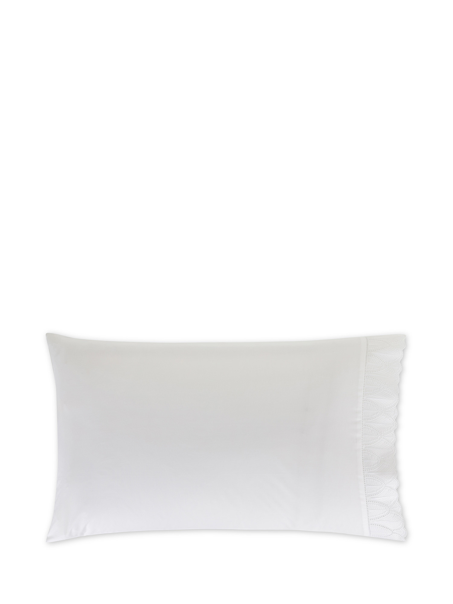Pillowcase in fine cotton percale Portofino, White, large image number 0