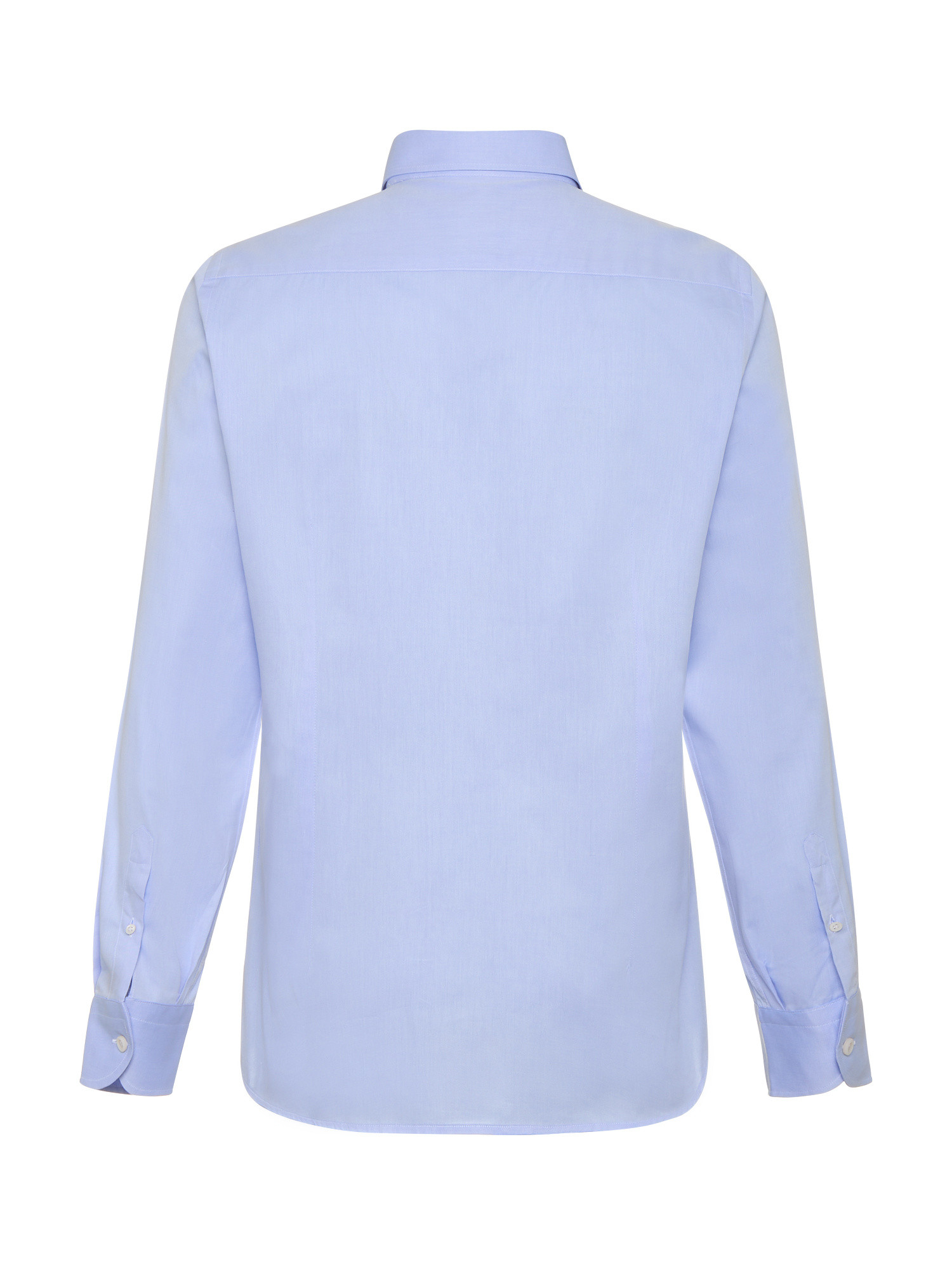 Luca D'Altieri - Casual slim fit shirt in pure cotton twill, Light Blue, large image number 2