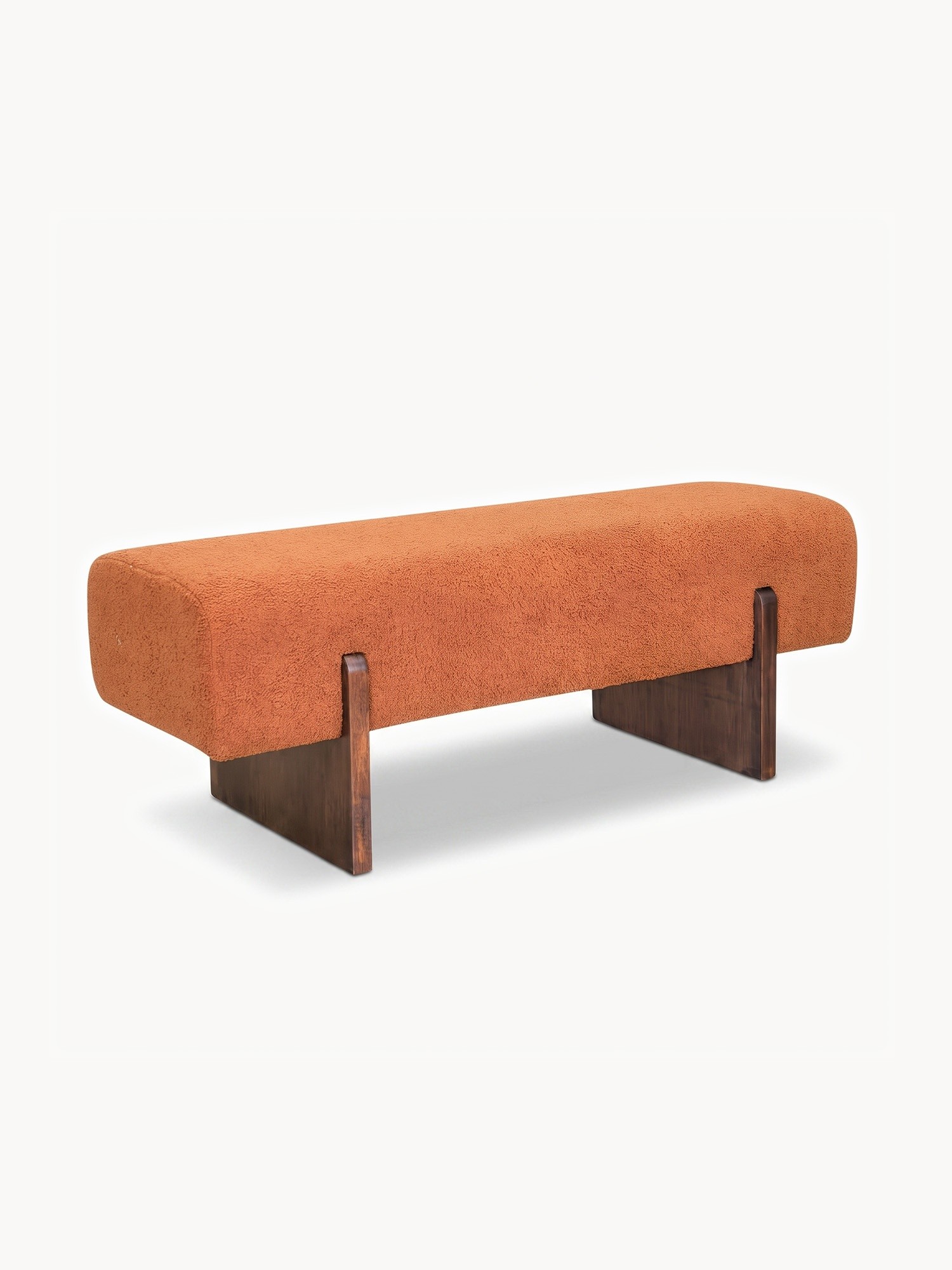 Bench with teddy-effect upholstery, Brown, large image number 1
