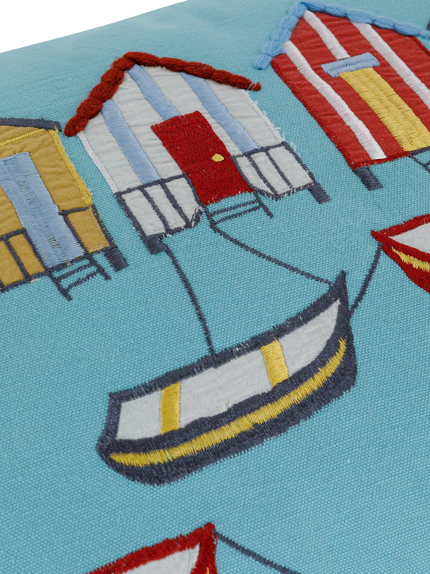 Cushion with embroidery boats 35x50cm, Light Blue, large image number 2