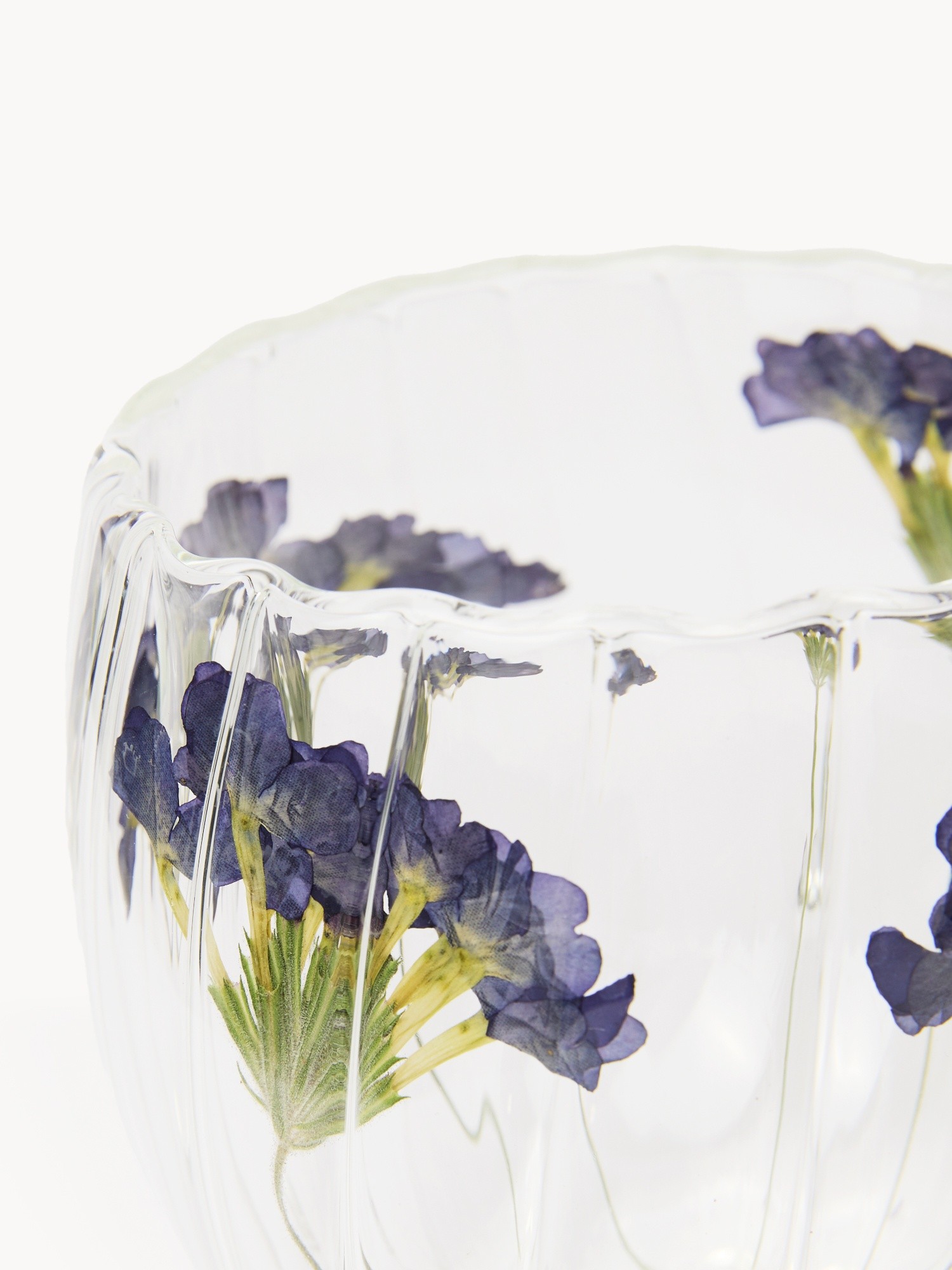Double-Walled Espresso Cups with Flowers, Transparent, large image number 1