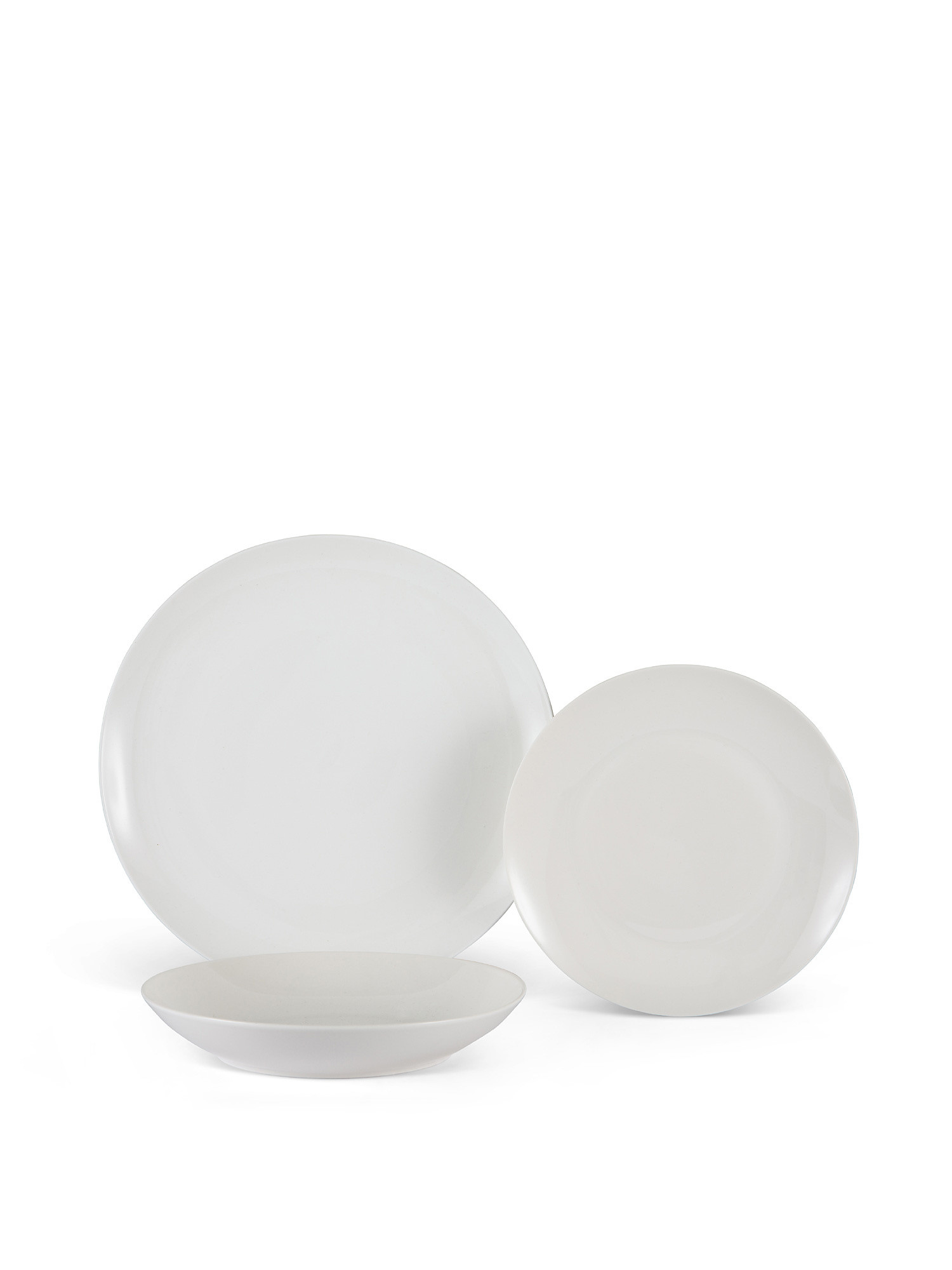 Set 18 plates in new bone china Coupe, White, large image number 0