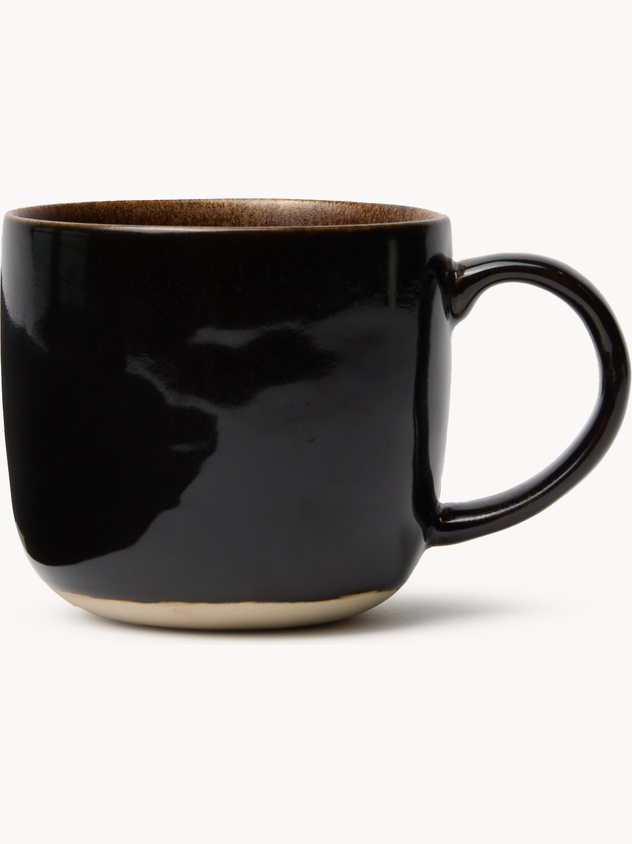 Brown mug with reactive glaze