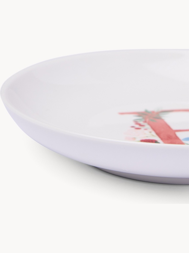 Piattino pane in new bone china lettera B