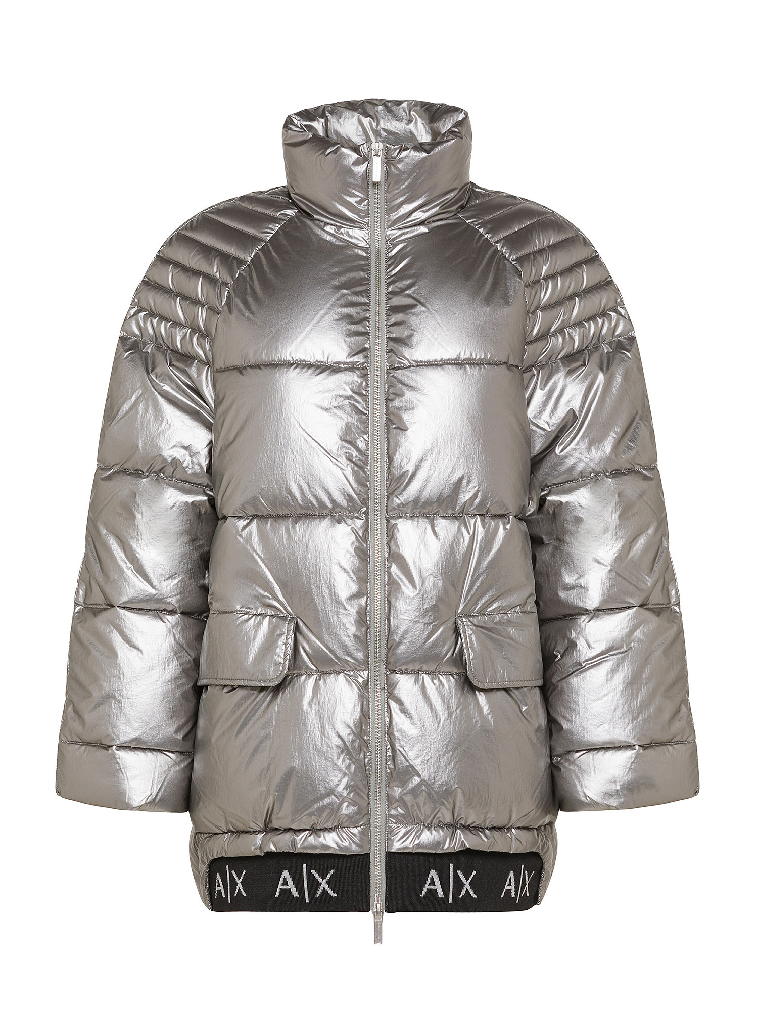 Armani Exchange - Padded jacket with zip, Silver Grey, large image number 0