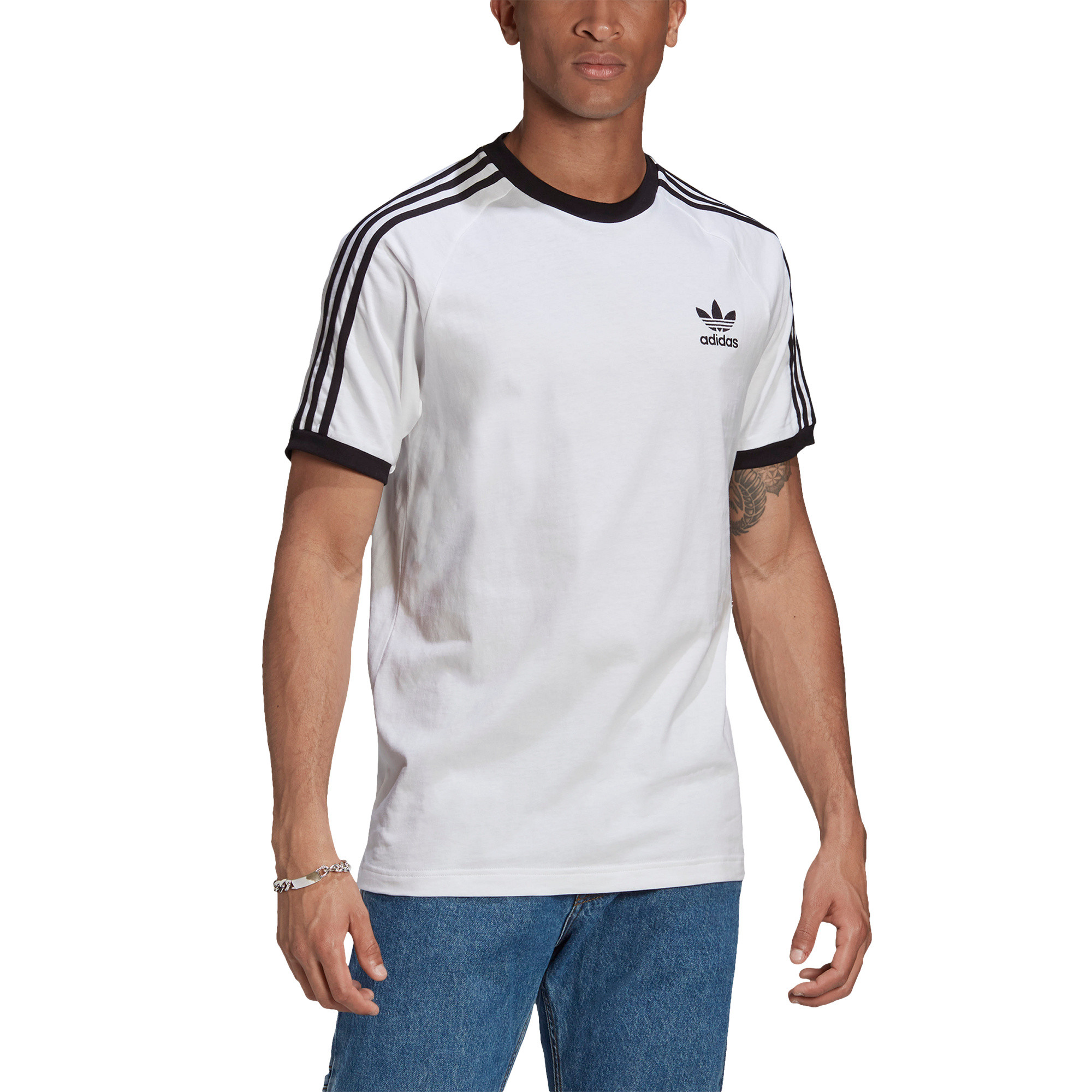 T-shirt adicolor classics 3-stripes, Bianco, large image number 3