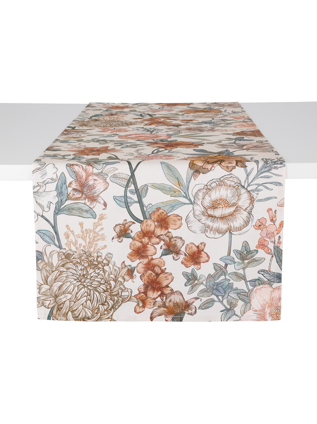 100% cotton table runner with floral print