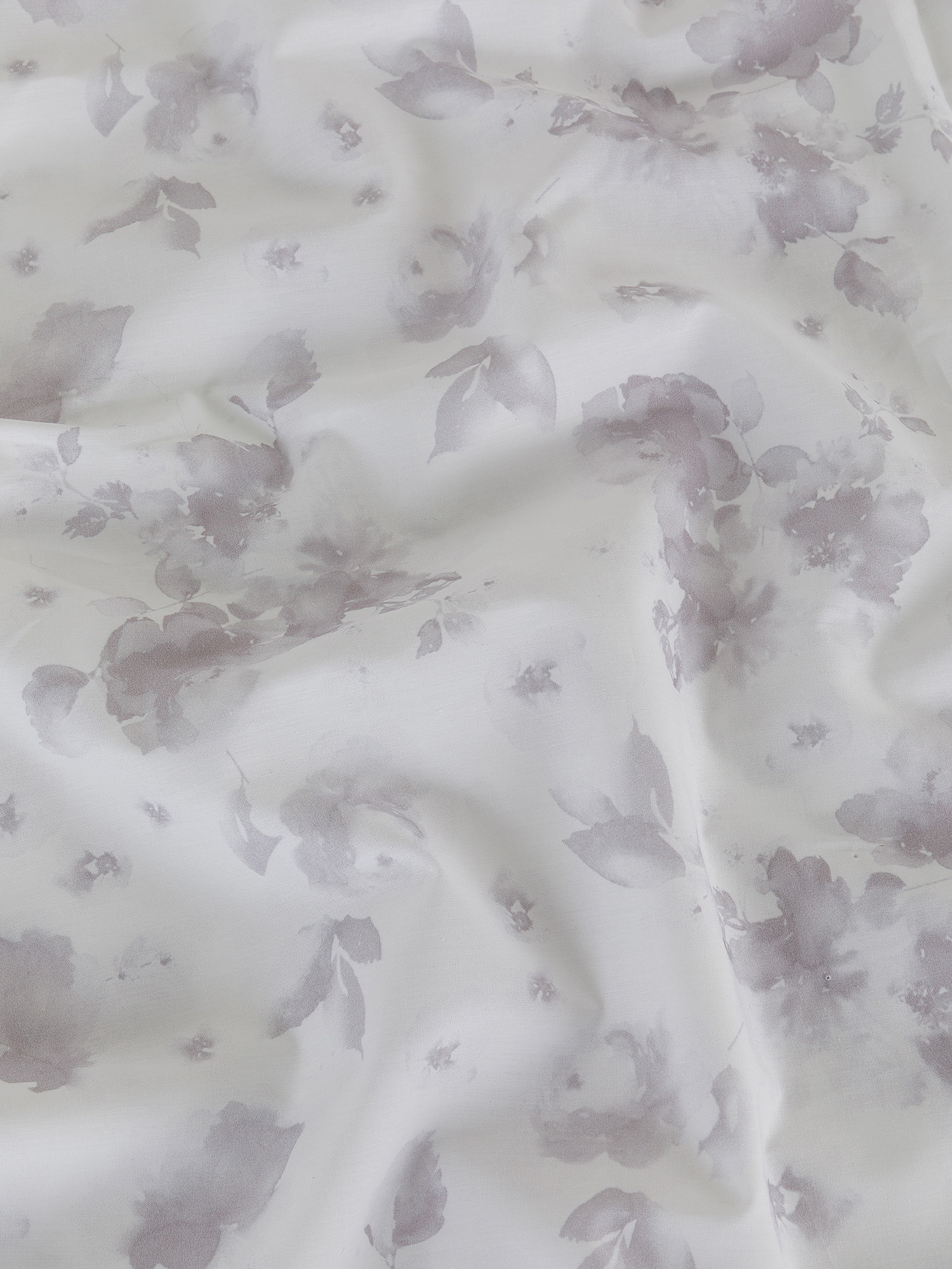 Flat sheet in cotton percale with Portofino floral motif, White, large image number 2