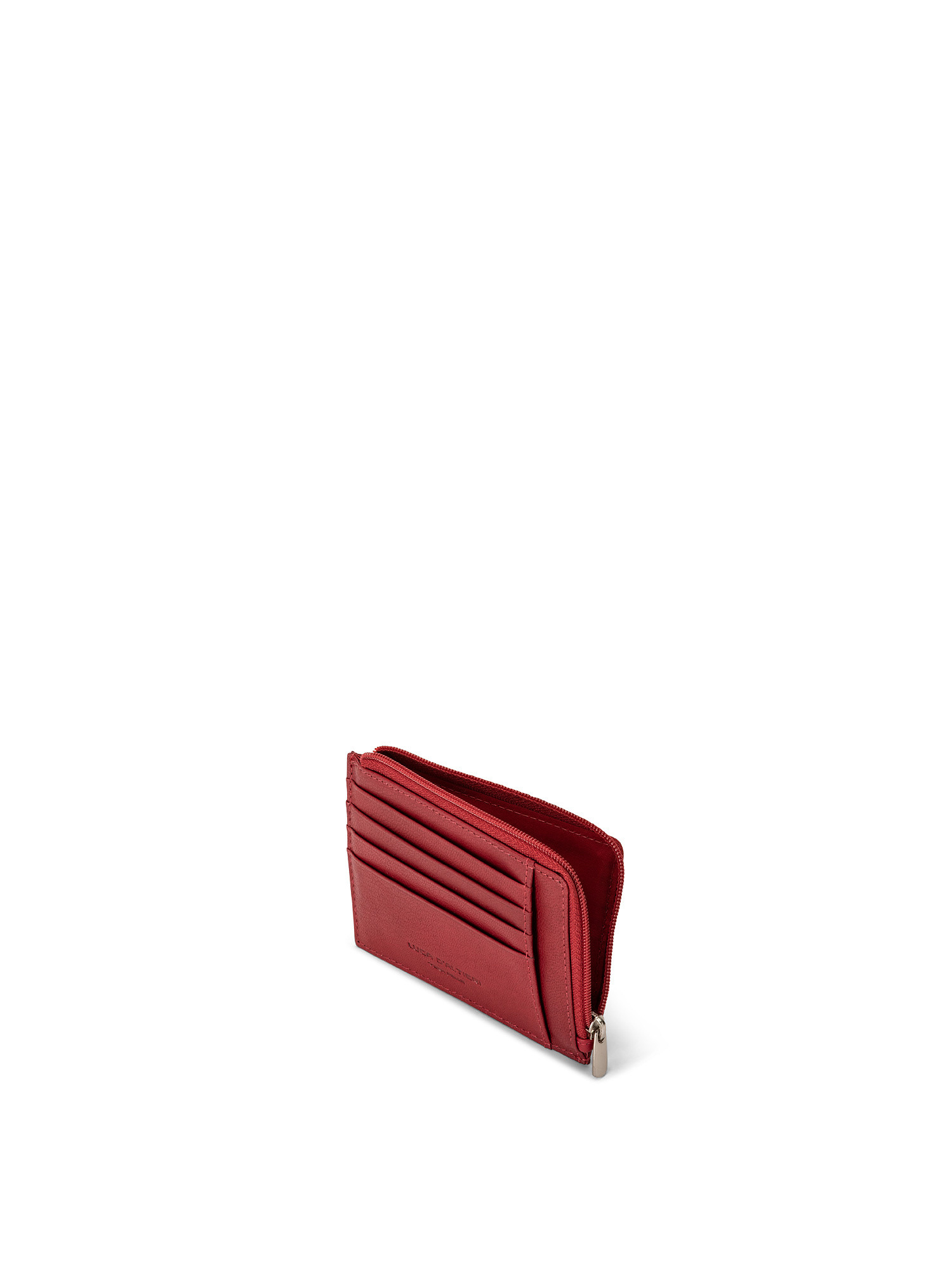 Small genuine leather wallet, Brick Red, large image number 1