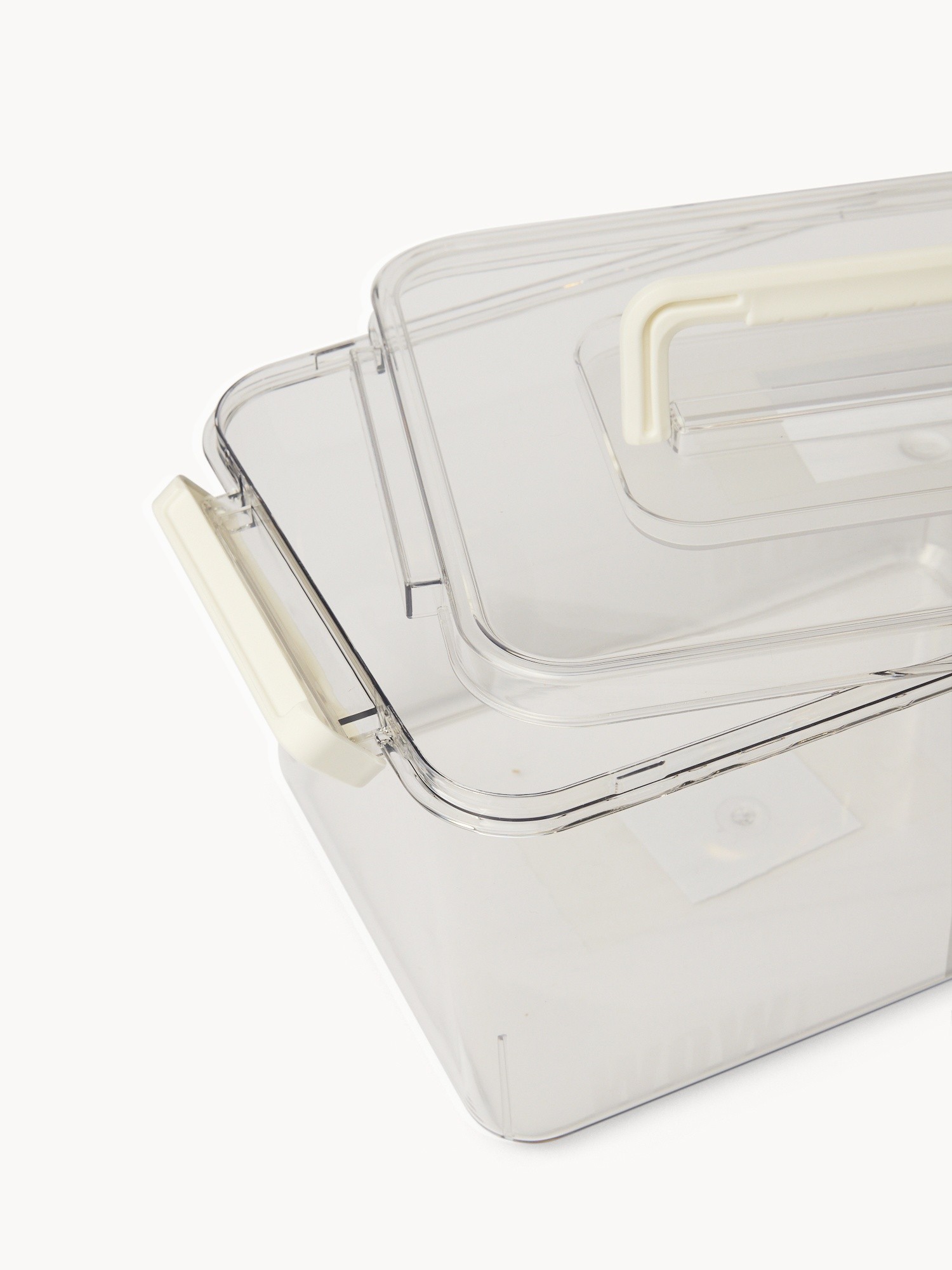 Contenitore in plexiglass con coperchio manico e maniglie - Prezzo di lancio, Trasparente, large image number 1
