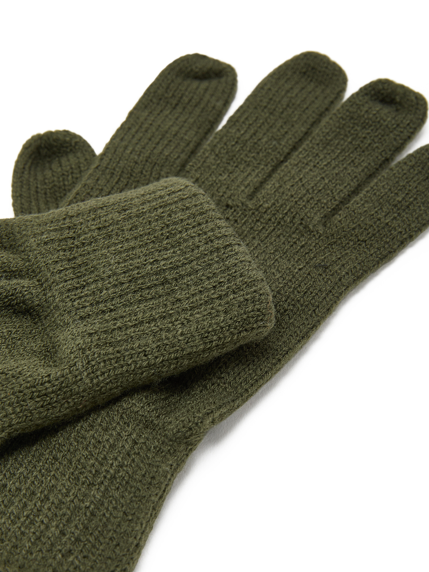 Luca D'Altieri - Basic knitted gloves, Olive Green, large image number 1
