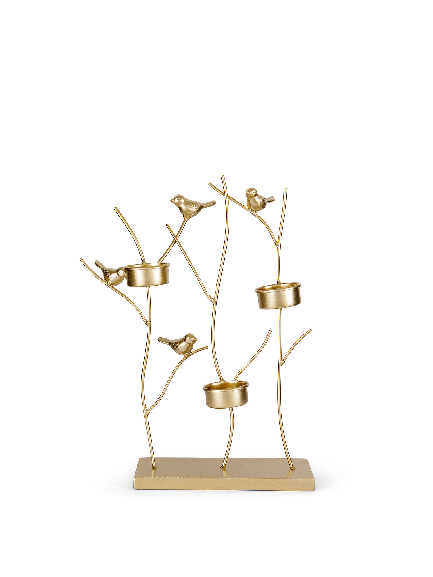 Iron branch candle holder, Gold, large image number 0