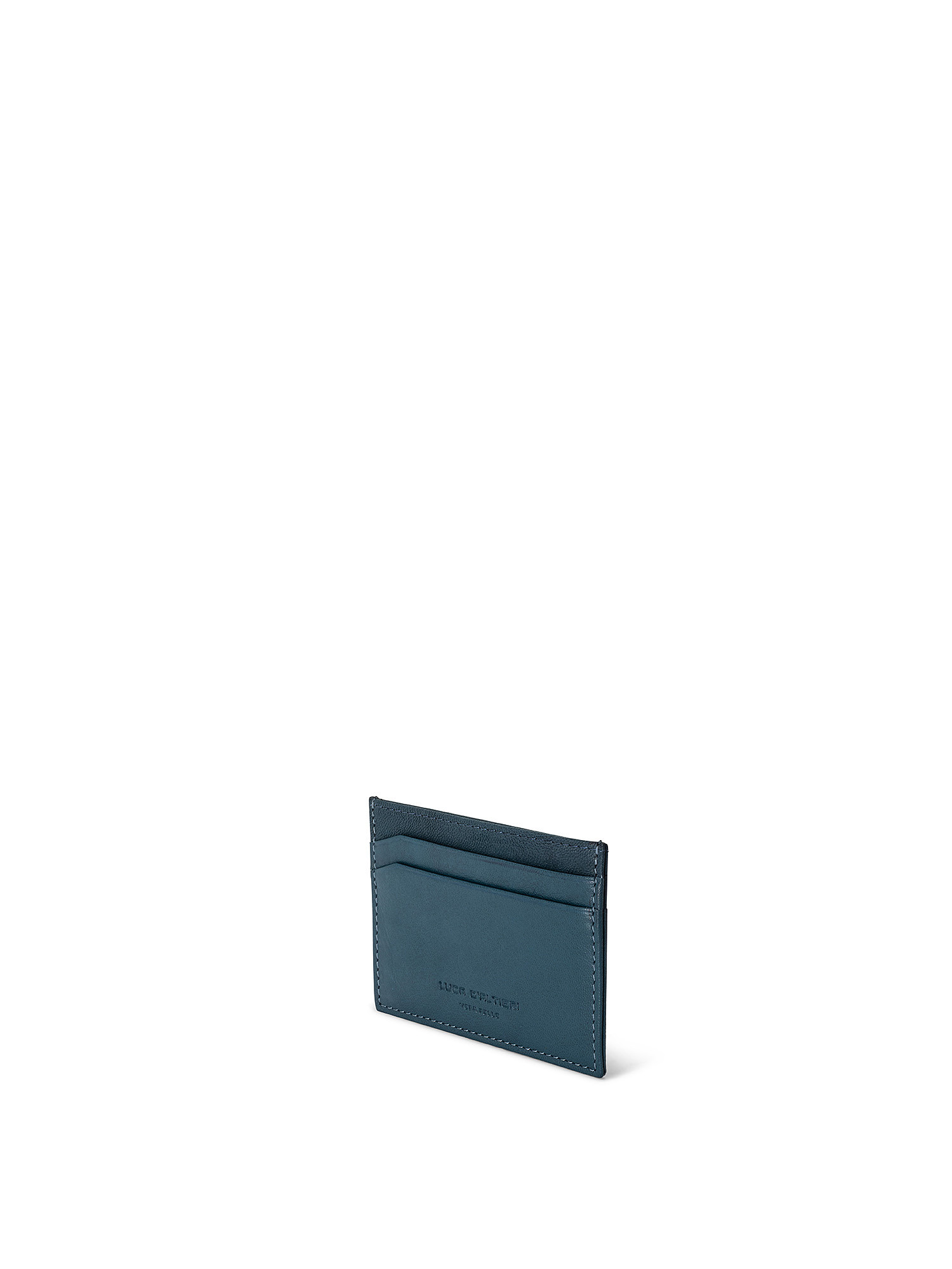 Porta carte di credito vera pelle tinta unita, Blu bluette, large image number 1