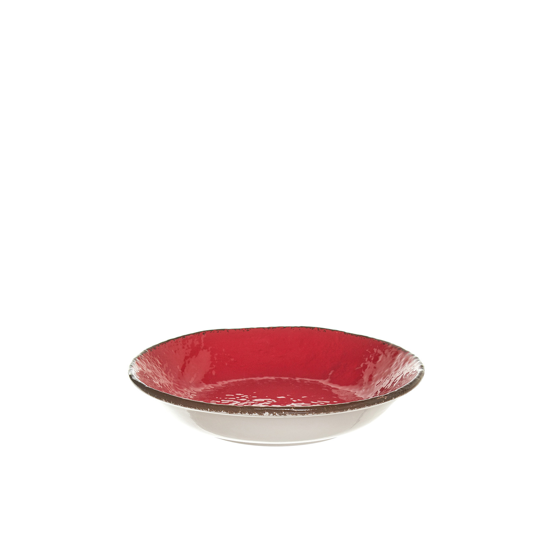 Piatto fondo ceramica artigianale Preta, Rosso, large image number 0
