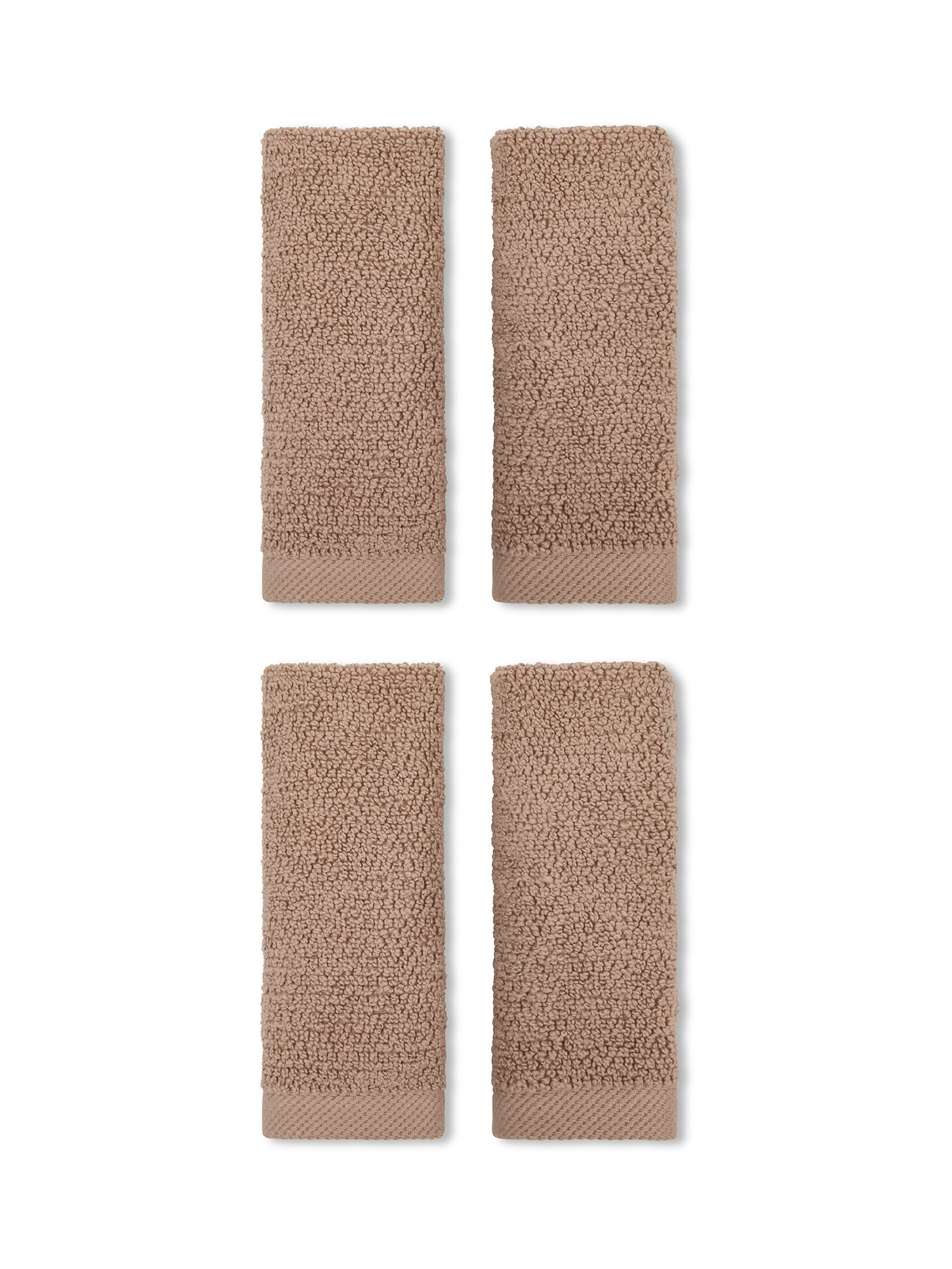 Cotton terry washcloth set of 4, TAUPE, large image number 0