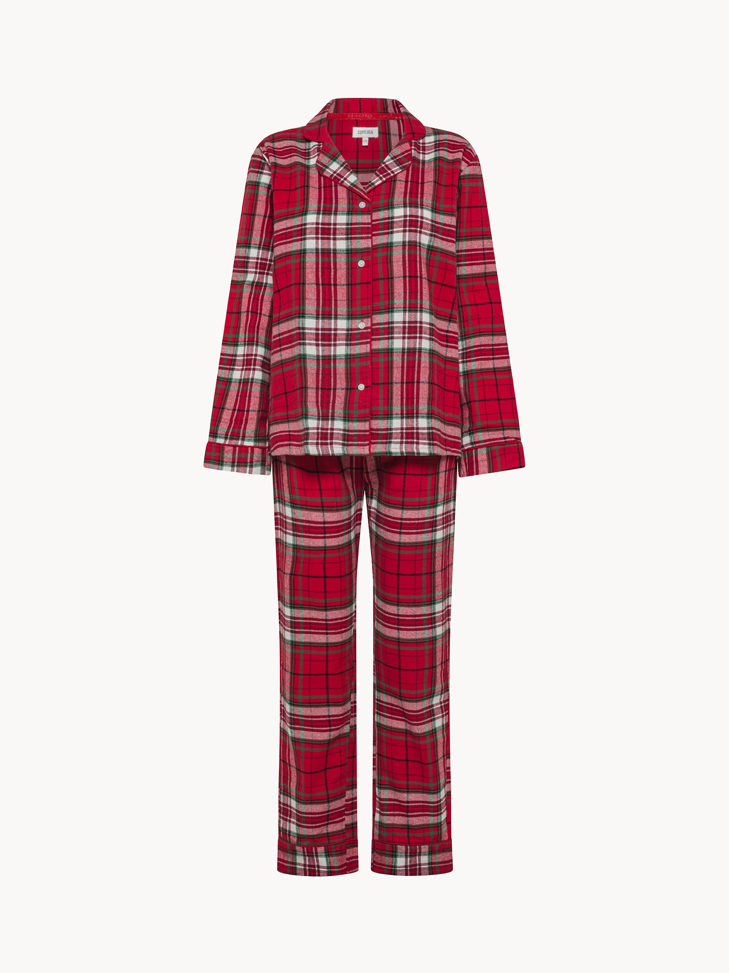 Tartan flannel pajamas, Red, large image number 0