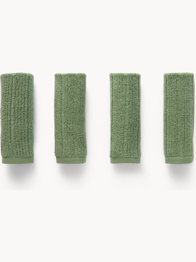 Set 4 lavette in spugna di cotone tinta unita - Prezzo di lancio