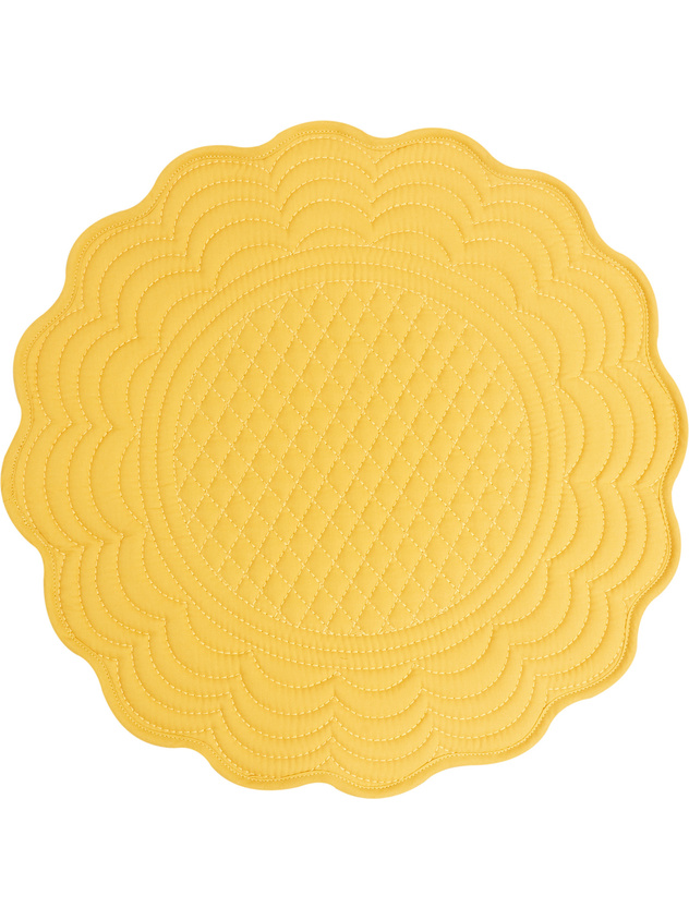Round solid colour table mat in 100% cotton