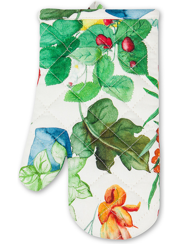 Vegetable print cotton panama kitchen glove