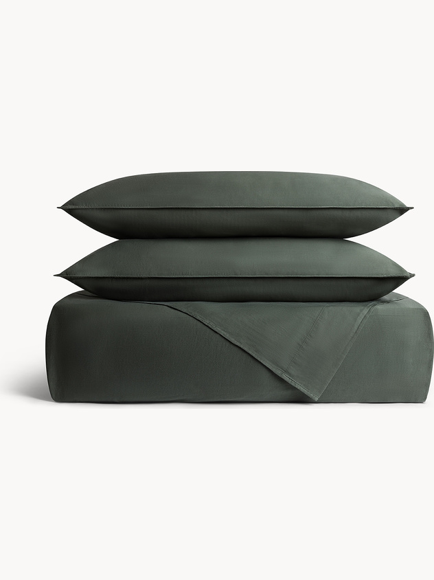 Flat sheet in washed cotton sateen