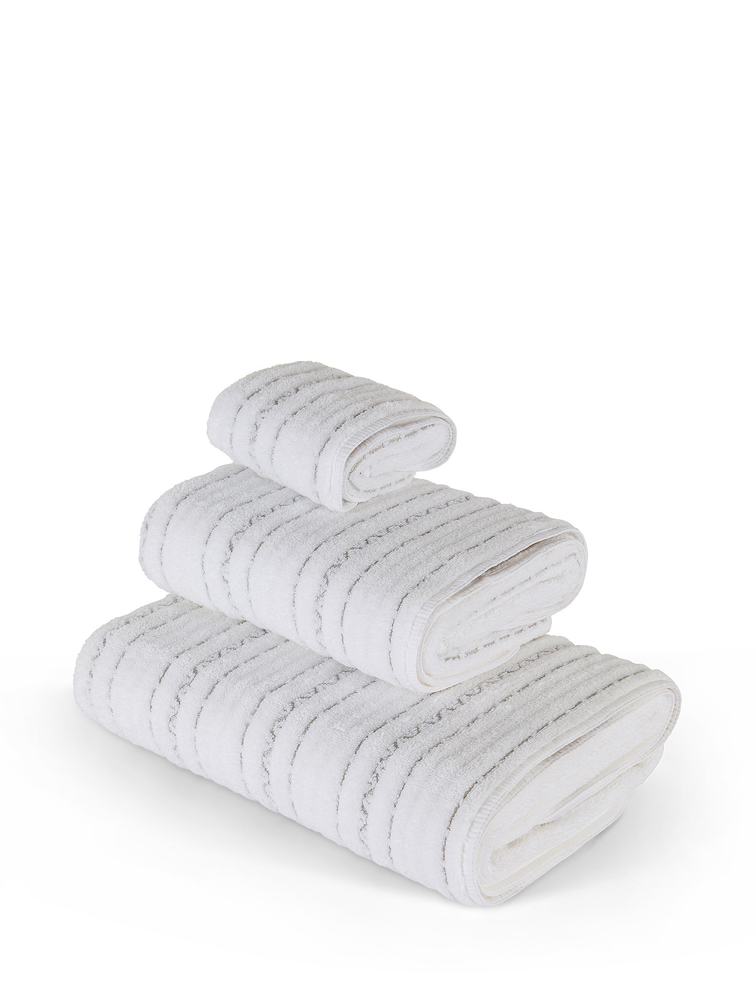 Asciugamano cotone lavorazione jacquard Thermae, Bianco, large image number 0
