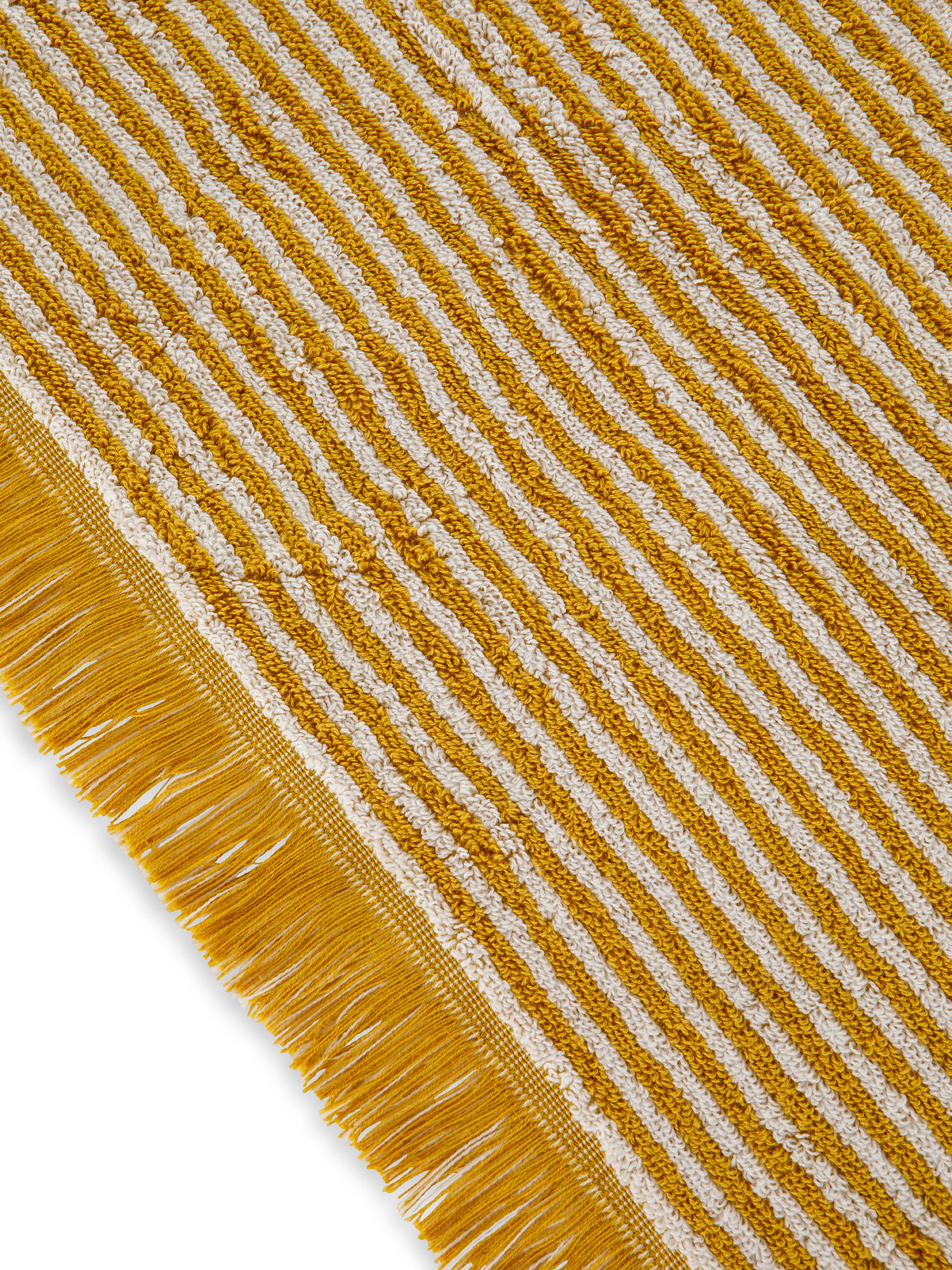 Asciugamano spugna di cotone a righe, Giallo scuro, large image number 2